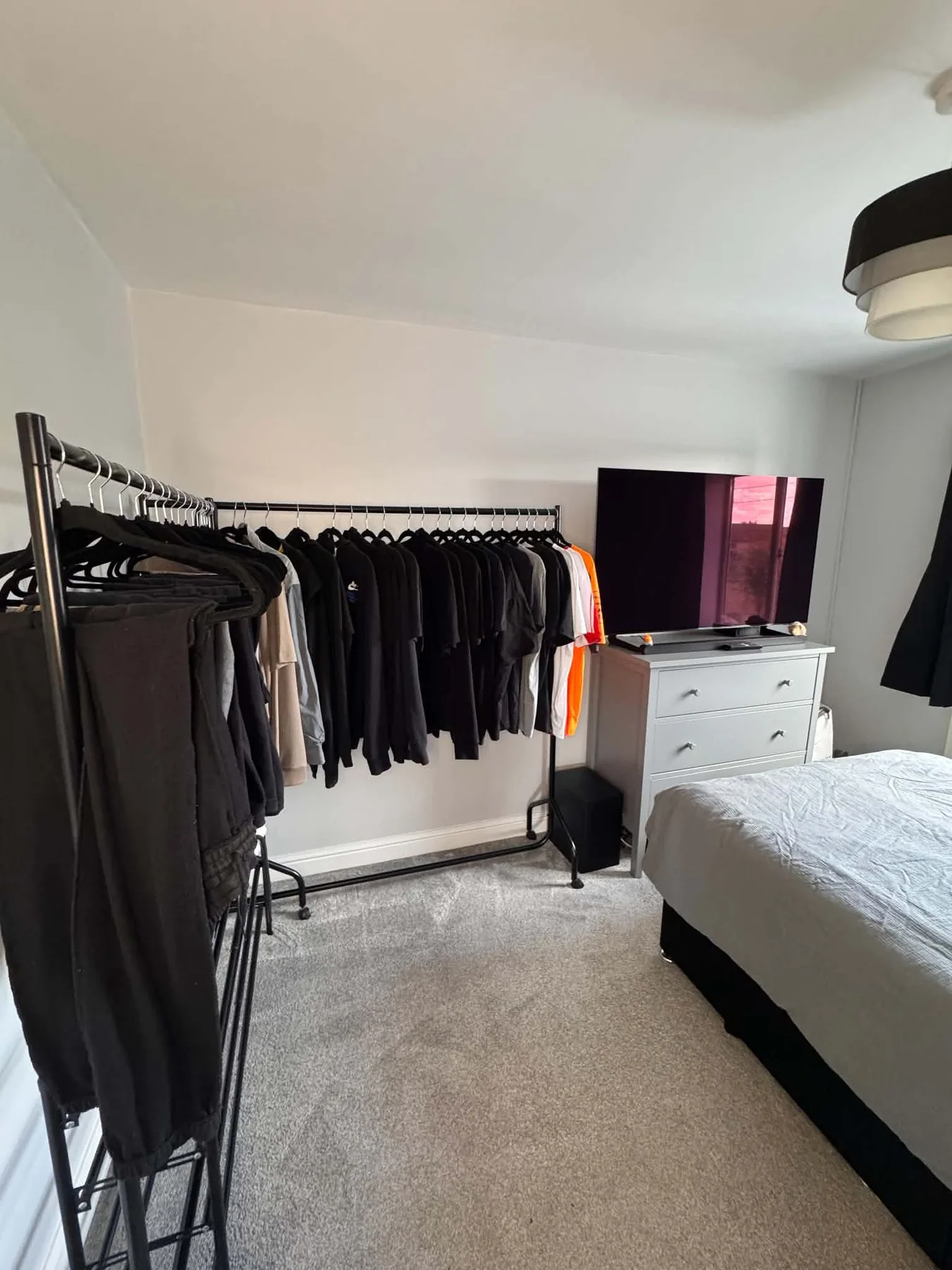 Bedroom after clothing organisation