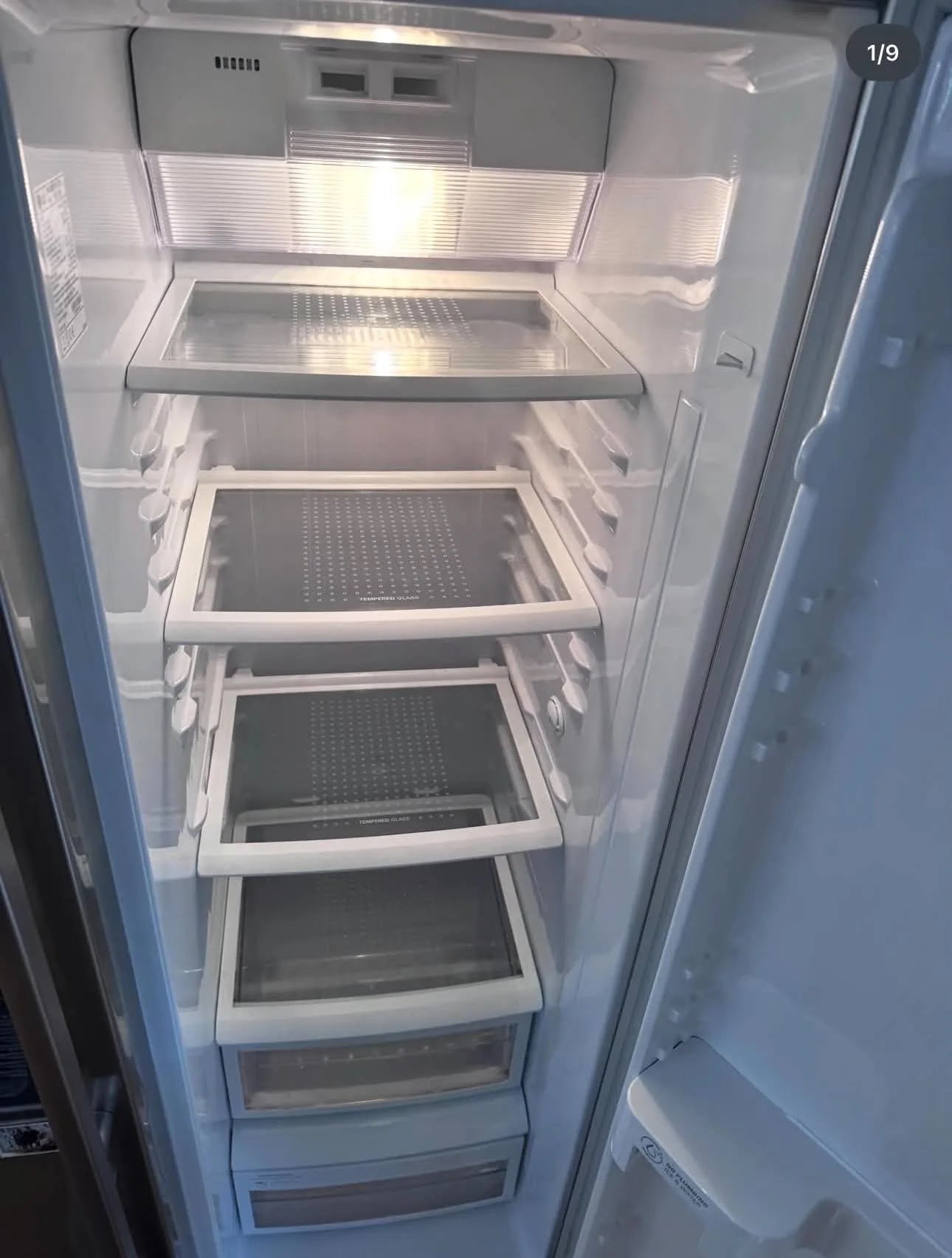Clean empty fridge ready to be organised