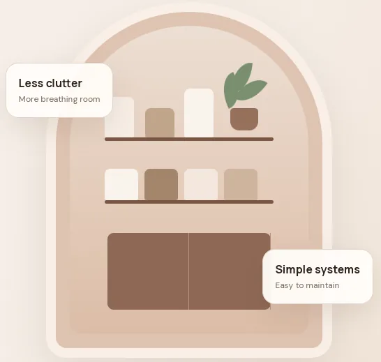 A calm, organised home space